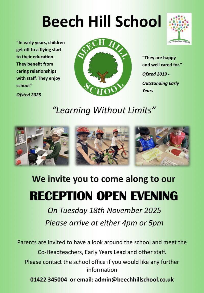 Image for the Tweet beginning: ***Reception Open Evening***

We look forward